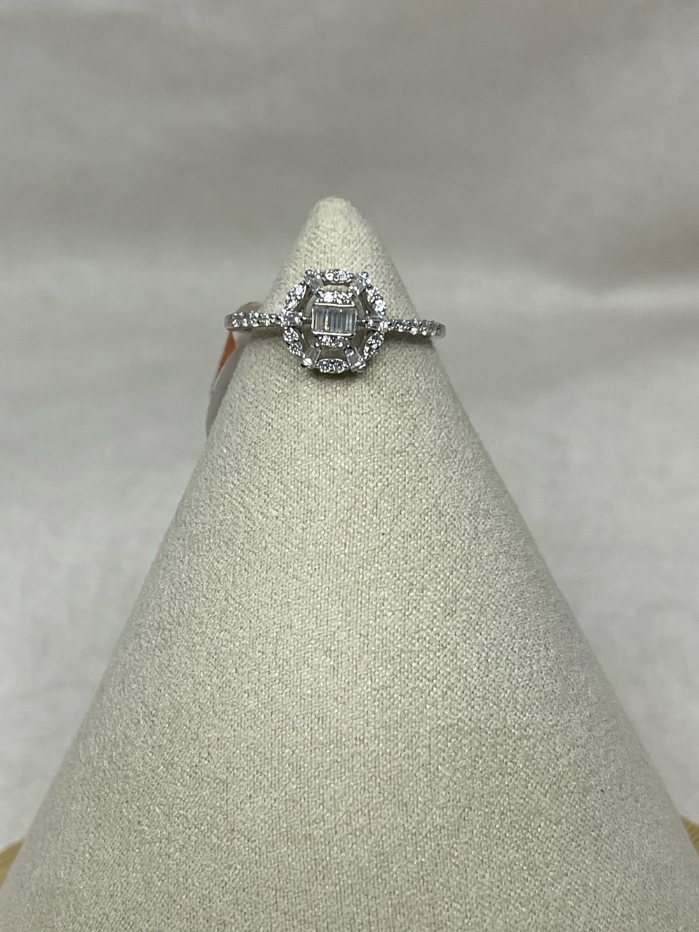 Hexagon Halo Ring with Moissanite